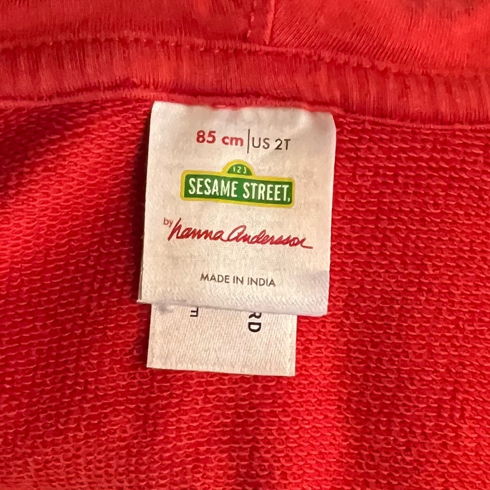 Hanna Andersson 2T Toddler French Terry Elmo Hoodie Sweatshirt - Picture 4 of 4